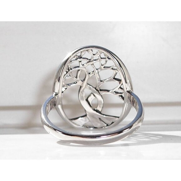 925 STERLING SILVER Tree Of Life Statement Ring - Picture 9 of 16